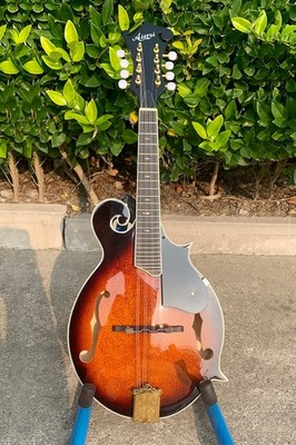 Aiersi Mandolin F Style, Solid Spruce Top Flame Maple Back 8 String Mandolin