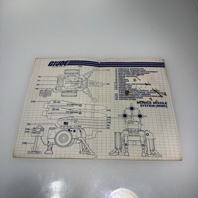 GI Joe Mobile Missile System MMS Blueprint 1982 Vintage ARAH Loose G.I. Joe