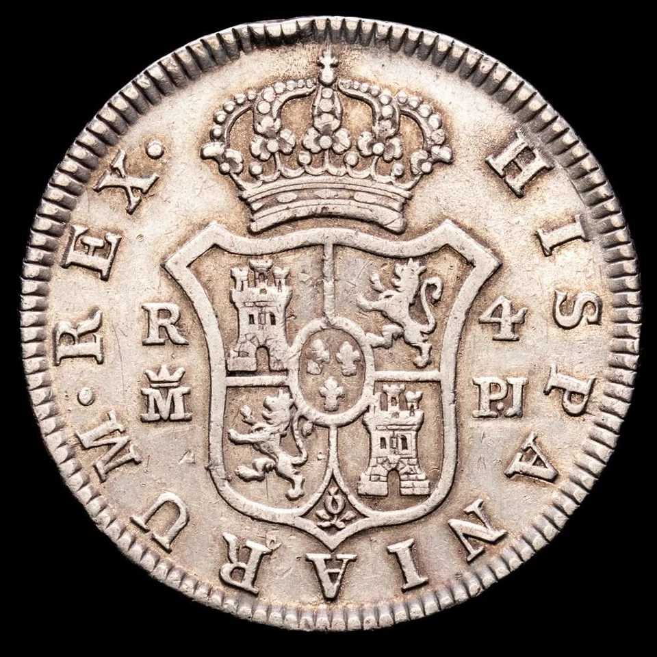  Carlos III 4 Reales (13,45gg) 1775 Madrid Ensayador P·J AC.857 MBC+ Foto 3 de 3