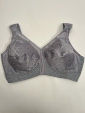 Plus-Size Playtex Floral Embossed Dusty Blue Bra w/Wide Straps Size 40D