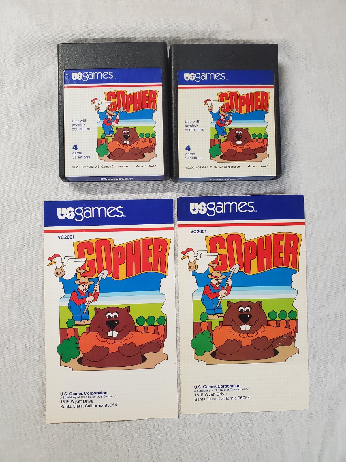 Atari 2600 7800+ Gopher With Manual Tested 