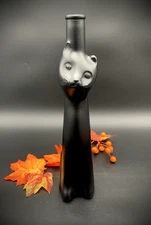 VTG Moselland Reisling Satin Glass Black Cat Wine Decanter: Fab Halloween Décor!