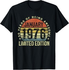 January 1976 50th Birthday Gifts for Men Women 50 Year Old T-Shirt