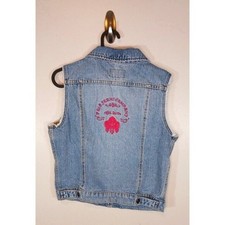 Vtg. 90's Polo Jeans Co. Ralph Lauren Cotton Denim Embroidered Vest Size M