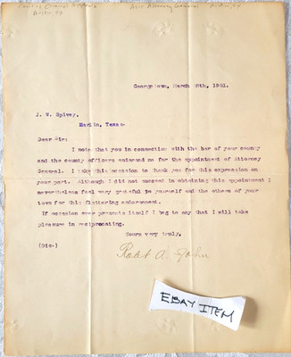 1901 GEORGETOWN TEXAS ROBERT A. JOHN & J.W. SPIVEY ATTORNEYS Marlin Texas