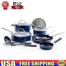 Blue Diamond 12-Piece Toxin-Free Ceramic Nonstick Pots and Pans Cookware Set