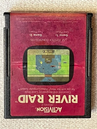 VINTAGE 1982 ACTIVISION ATARI RIVER RAID VIDEO GAME CARTRIDGE TESTED & WORKS