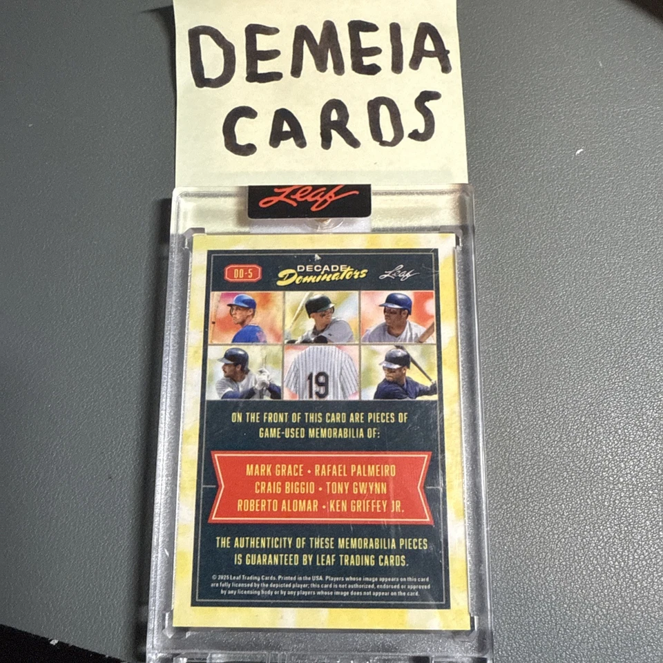 2025 Seasons In The Sun 6 Juego Usado Reliquia Griffey Gwynn Grace Biggio Alomar 8/30 Foto 2 de 2