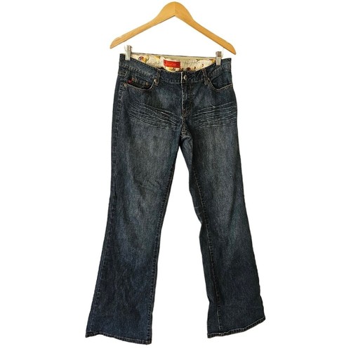 Level 99 Wide Leg Jeans Womens  Dark Blue Stretch 33