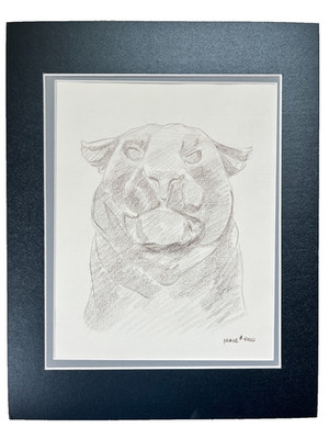 Panther- 11 x 14 Original Drawing signed brown pencil on Rives BFK Paper