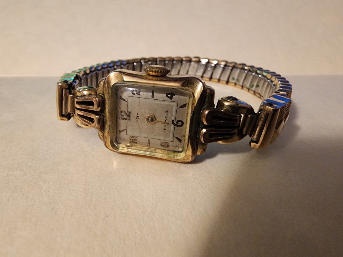 Boden Edelstahl Walzgold Double 20 Mikrons Womens Watch 15 Jewels