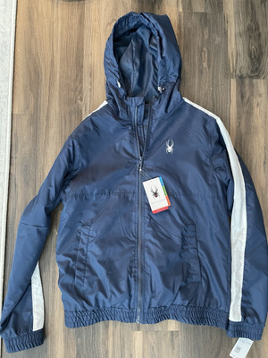Spyder Rain Jacket Navy Blue Zip Up Men Size Small