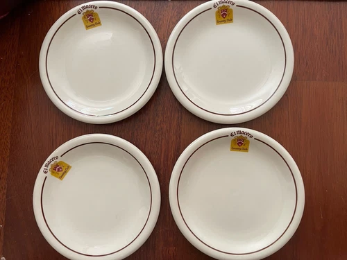 4 Vintage Sterling Restaurant Ware El Macero Country Club Sm Plate 7.5” Davis CA