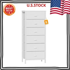 White Tall Dresser for Bedroom,Vertical Storage Tower Unit and End Table