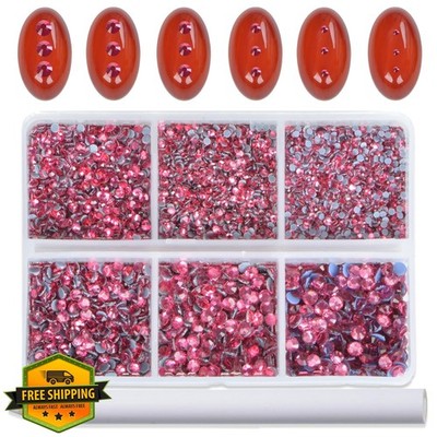 Bymitel Hotfix Rhinestones Rose Mixed 6 Sizes 1.3-3.2mm SS3-SS12 8000pcs