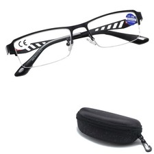 Trendy Anti Blue Light Reading Glasses Metal Semi Rim Eyeglasses Computer Reader