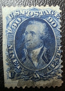 US Scott 72 or 72b 90¢ Washington Used Rare Stamp ONLY 389K Issued CV $600 $1k