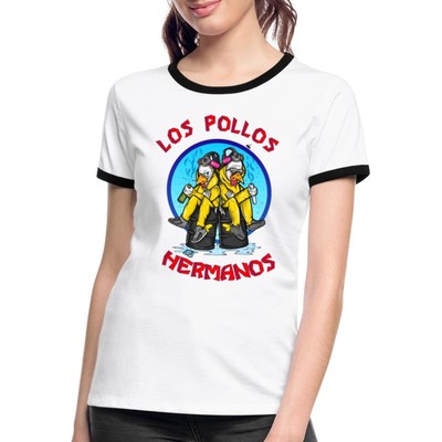 Breaking Bad Los Pollos Hermanos White Pinkman Frauen Kontrast T-Shirt