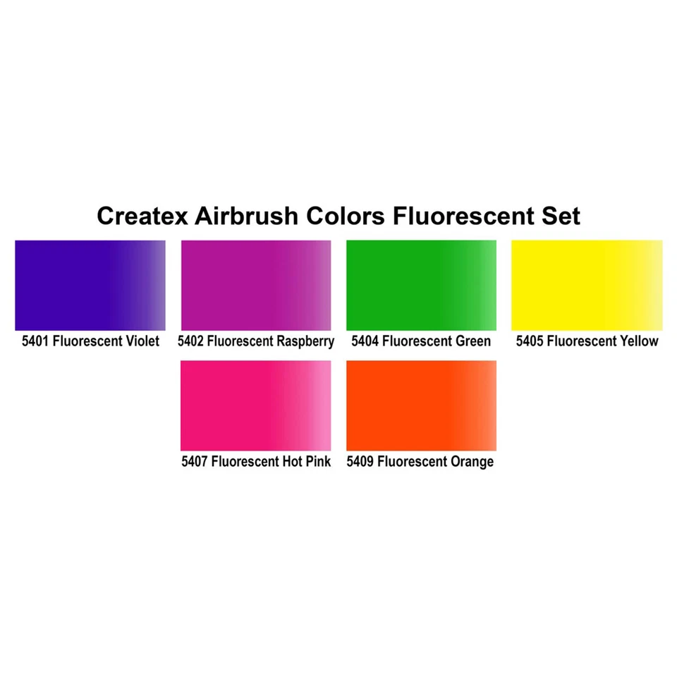 (159,86€/1l) Createx Colors - 6 x 60ml Fluorescent Set - Airbrush Farben 115499 - Bild 2 von 2