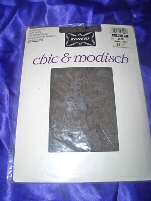Vintage Retro Kunert chic & modisch gemusterte Feinstrumpfhose 40-42 graphit OVP