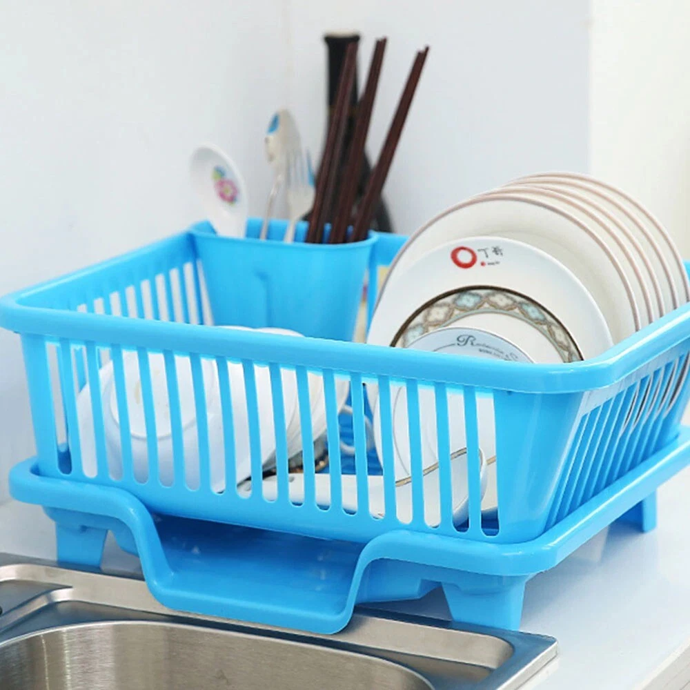 KITCCH Dish Drainer Sink Basket Washing Vegetable Fruit Dish Plate