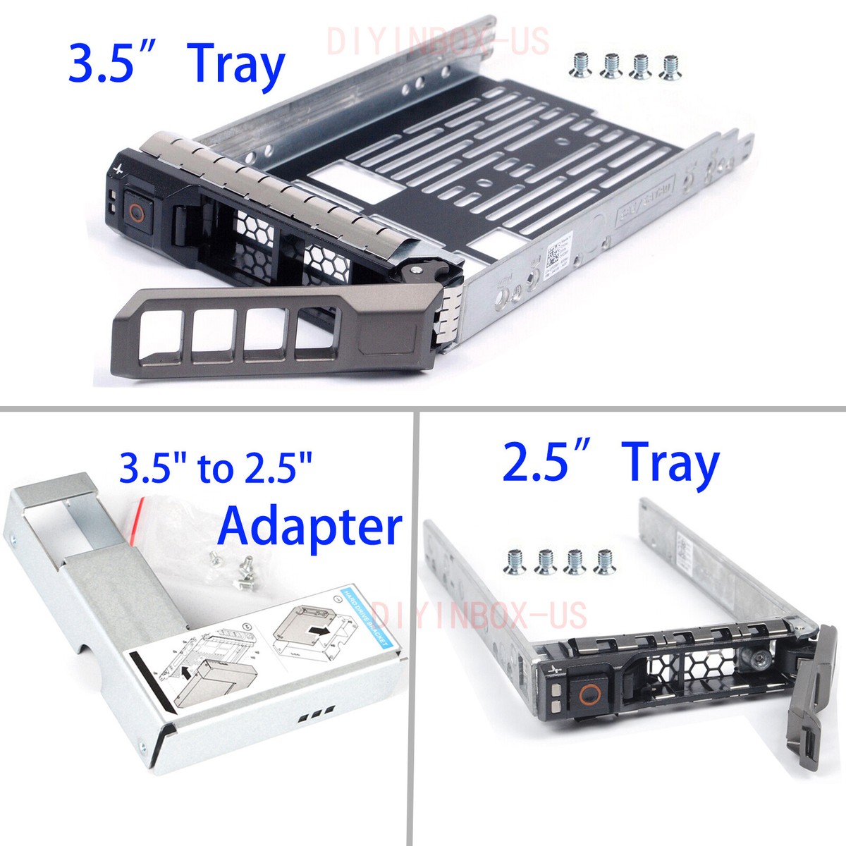 2.5'' 3.5'' HDD Tray Adapter For Dell PowerEdge R610 R730 R730XD