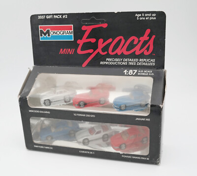 6x 1:87 Monogram Mercedes Gullwing / Ferrari 250 / Jaguar XKE / Corvette
