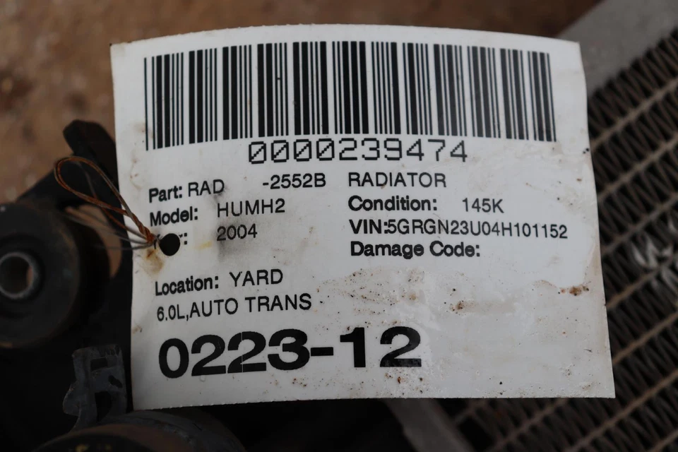 HUMMER H2 1999-2004 6,0 L A/T motor refrigerante radiador de refrigeración OEM Foto 3 de 3