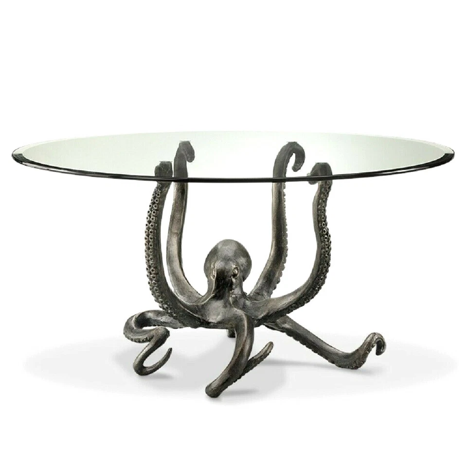 Mesa de centro pulpo metal costa náutica vida marina escultura ~ SPI Home 35019 Foto 2 de 3