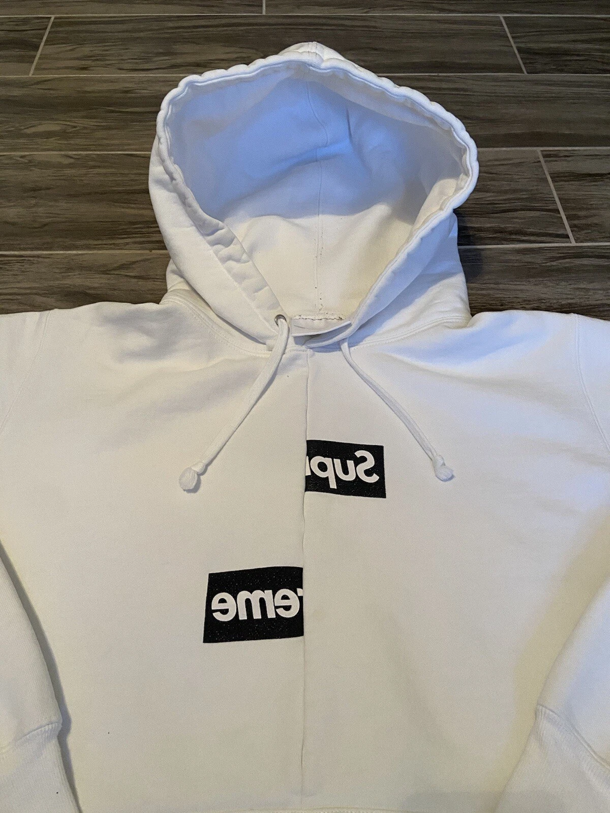 Sweat à capuche Supreme Comme des Garcons CDG Split Box Logo Noir   Taille Medium