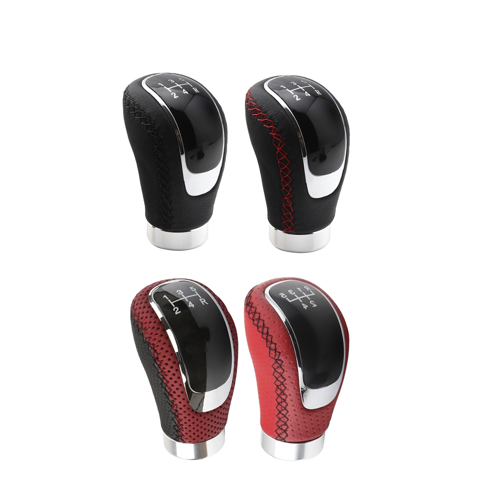 Universal 5 Speed Leather Car Manual Shift Knob Gear Stick Shifter Lever Handle