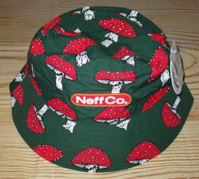 MENS NEFF MUSHROOM GREEN BUCKET HAT ONE SIZE