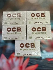 OCB ORGANIC 1 1/4 Stack Pak Cigarette Rolling Papers 300s -5 PACK