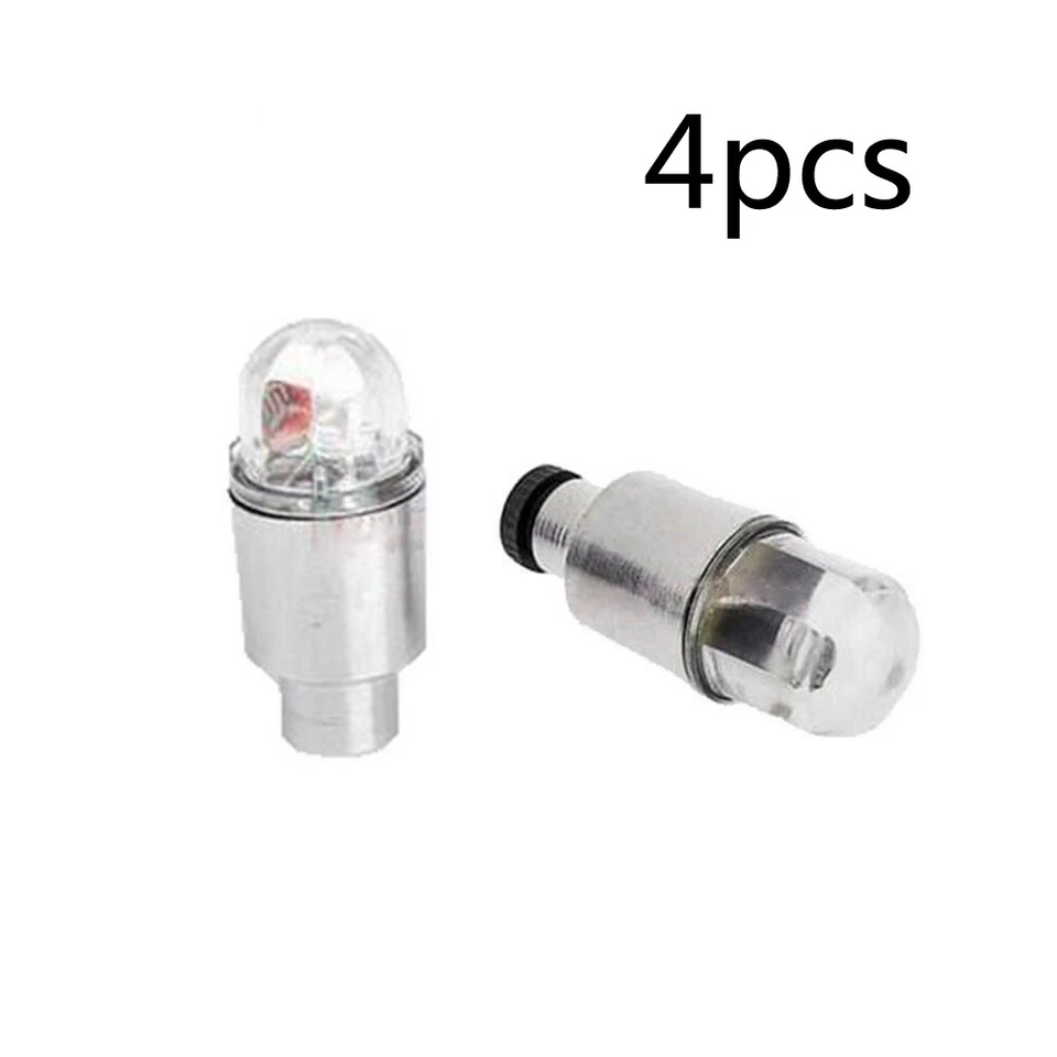 4x Rojo LED Rueda Coche Decoración Luz Neumático Válvula Aire Vástago Tapa Lámpara Accesorios Foto 4 de 4