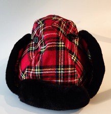 San Diego Hat Co Red Plaid Childs Trapper Hat OS