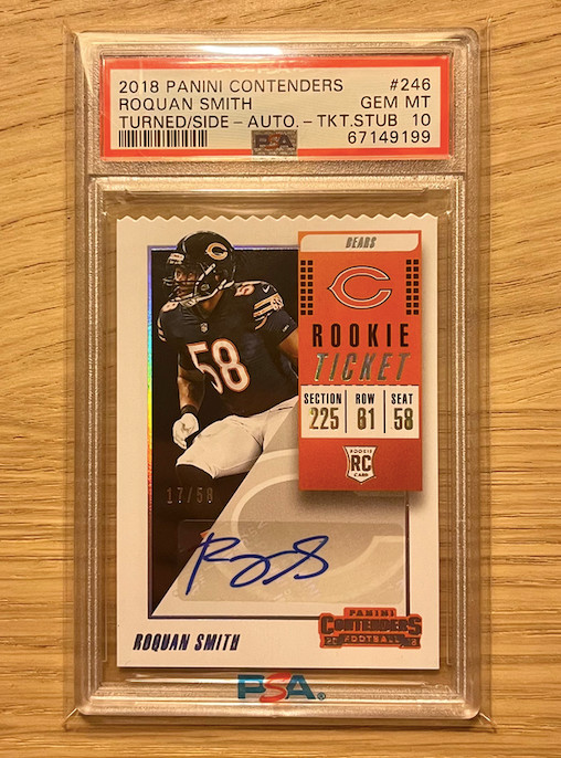 Roquan Smith Panini Contenders #246 Turned to Side-Autograph-Ticket Stub