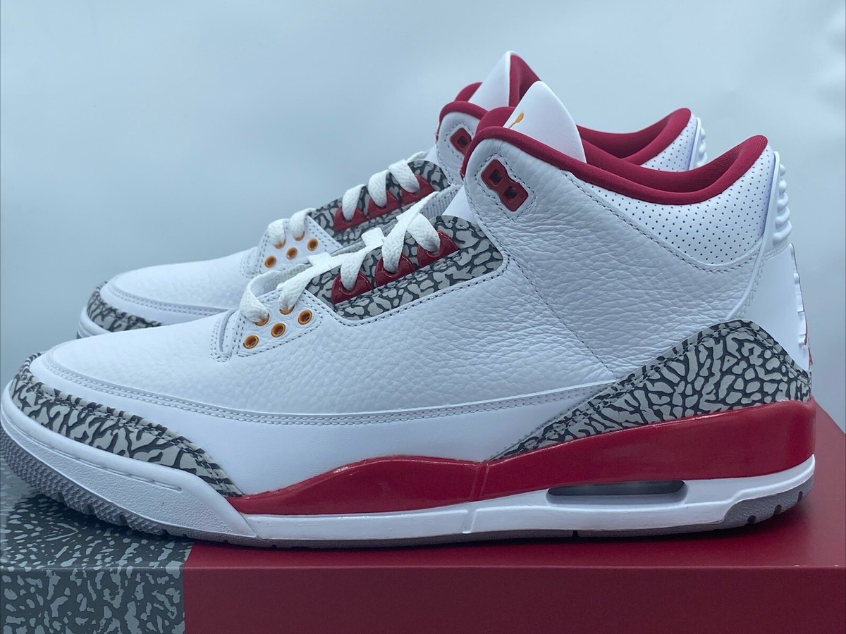 DS Brand New Air Jordan 3 Retro Cardinal Red Sz-12.5 CT8532-126 W