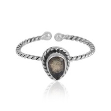 Labradorite Gemstone 925 Sterling Silver Oxidized Twisted Design Rings