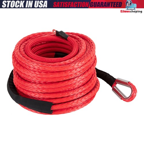 1/2x85ft Synthetic Winch Rope 31500LBS w/ Hook Truck Car Tow Recovery Cable - Picture 5 of 12
