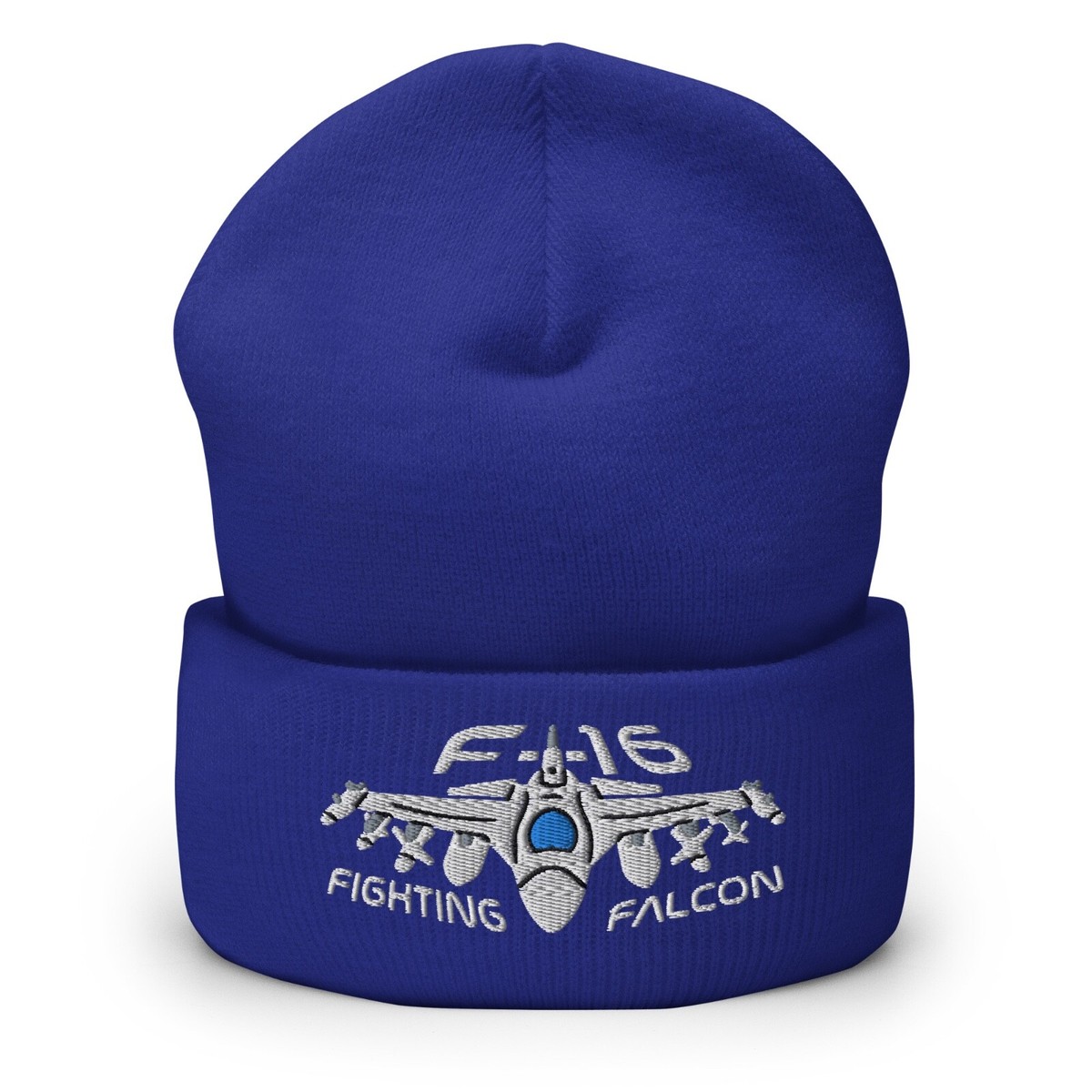 ★Atiissu★ Falcon Beanie F-16 Fighting Falcon Fighter Jet Embroidered Cuffed Beanie