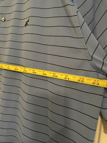 Donald Ross Polo Shirt Men's Large Blue Striped Golf Casual Short Sleeve - Picture 7 of 9