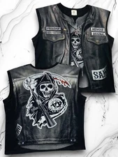 Sons of Anarchy T-Shirt Mens Black Size XL Skull Skeleton Grim Reaper Biker