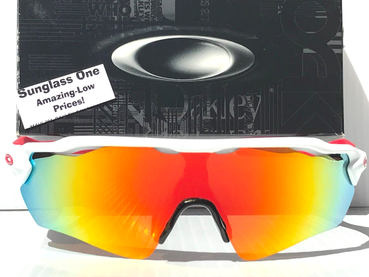 NEW Oakley RADAR EV PATH White Red POLARIZED Galaxy Ruby Lens