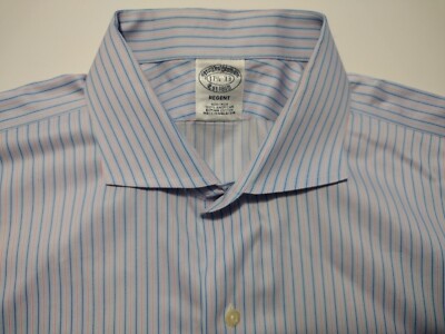 Brooks Brothers Regent Non Iron Supima MulticolorStripe Long Sleeve Mens 17.5-33