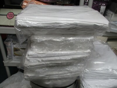 24 Pack of Bed Sheets Flat Soft White 130Thread Count TWIN Bed Size Bulk Set NEW