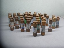 LOT OF 35 SMALL FUSES- BUSSMAN, FERRAZ, EDISON, GOULD, LITTELFUSE  LEVITON