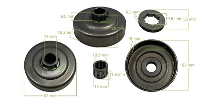Ringkettenrad 3/8'' 7 Zähne für Oleomac GS370 GS410C 936 937 940 941C / SP5331