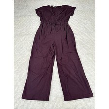 Universal Thread Women's S Small Maroon Cotton Blend Jumpsuit Boho Retro