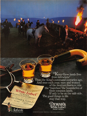 1983 Dewar's White Label Blended Scotch Whisky Vintage Print Magazine Ad
