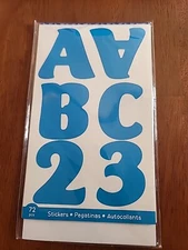 BAZIC Products Alphabet & Number 2" Classic BLUE 72pc ST3